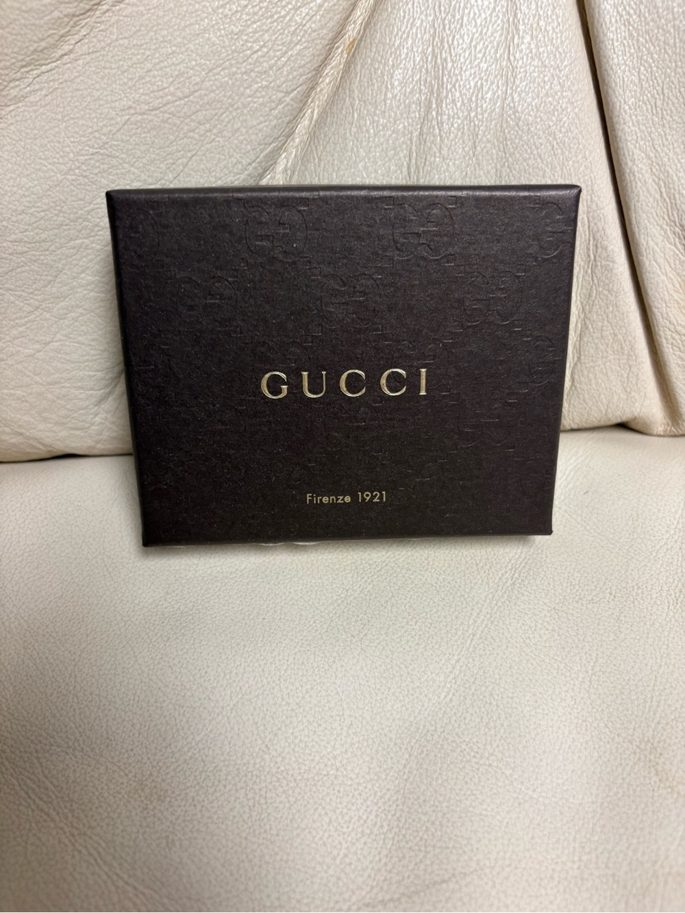 EMPTY GUCCI Dark Brown Embossed Small Flat Gift Box